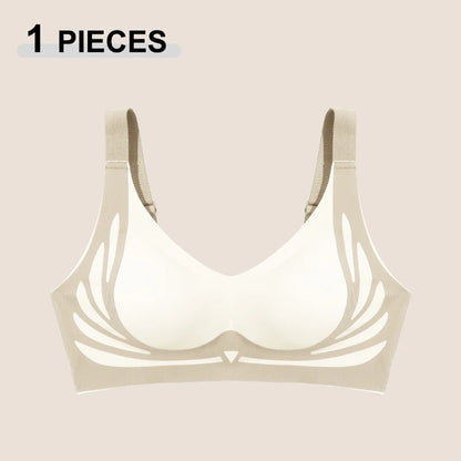 1/2Pcs/Set Women Push Up Bras Seamless Comfortable Angel Wings Bras Set Trendy Soft Breathable Underwear Female No Wire Lingerie