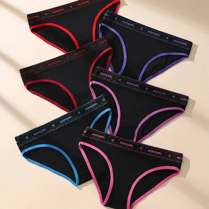 6Pcs/Set Women Cotton Panties Soft Underpants Sexy Black Underwear Girls Briefs Breathable Stretch Panty Female Lingerie XS-L