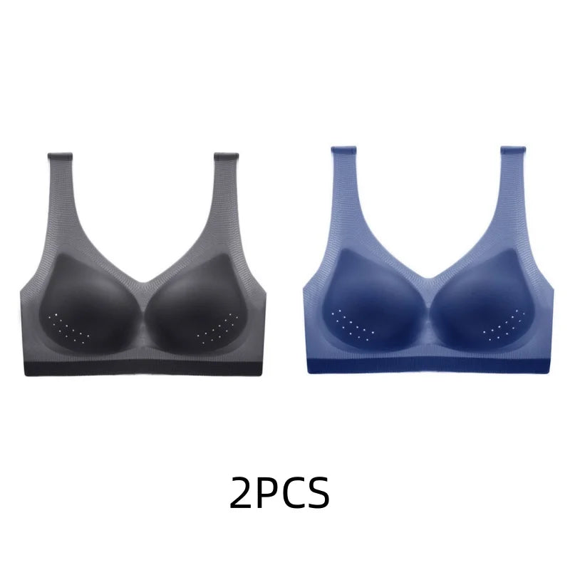 2PCS sexy bra lingerie Plus Size 4XL Seamless Bralette Wire Free Bras For Women Underwear Lingerie Sleep Brassiere Breathable