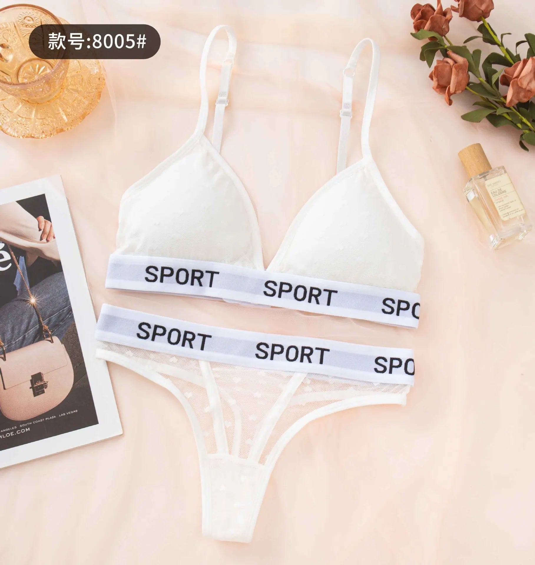 Women Lace Bra Set Sexy Lingerie Push Up Bralette Non-wire Bras Transparent Low Rise Thongs 3/4 Cup Female Underwear Set