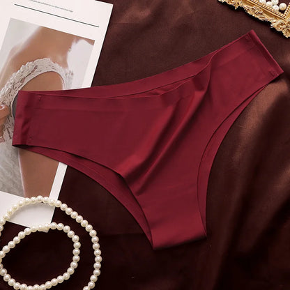 1Pc Women Ice Silk Brazilian Panties Low Waist Briefs Seamless Underwear Comfort Soft Underpants Female Sexy Lingerie M-XL