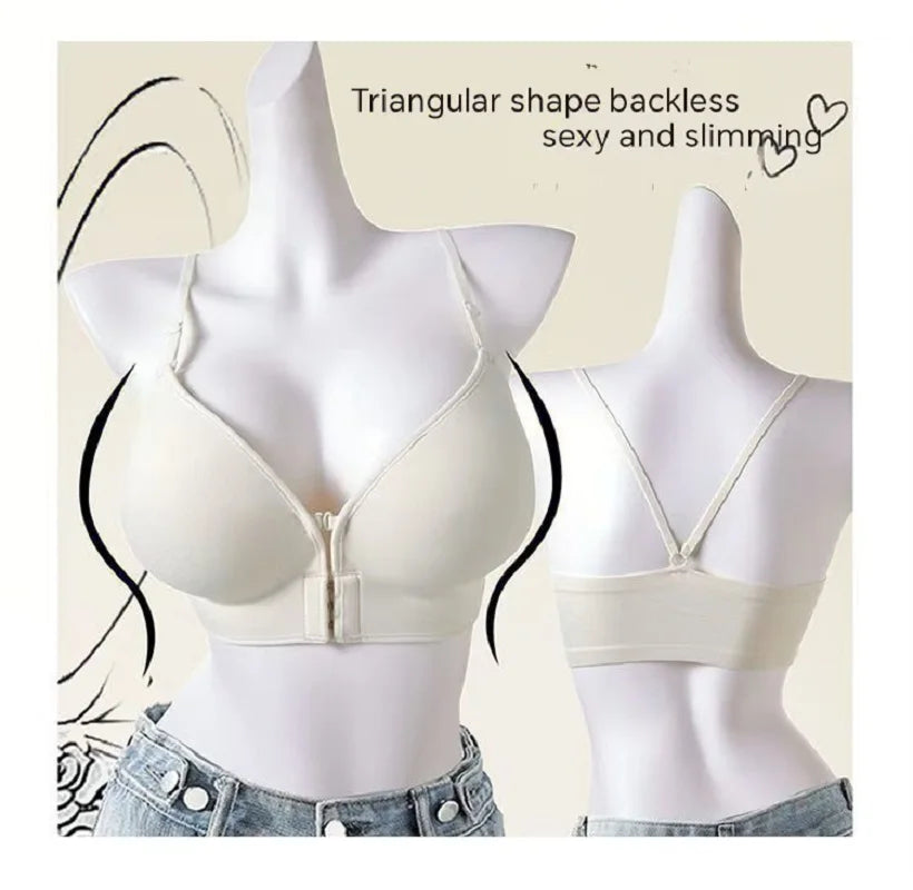 12cm Thickened Front Closure Push Up Bra - Ultra Thick Padded Lift for Small Chest, Deep Plunge Sexy Lingerie
