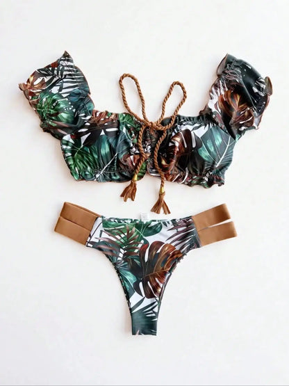 RUOTONGSEPT New Push Up 2024 Bikini Set Women Swimsuit Ruffle Biquini Swimwear Sexy Brazilian Ribbed Beachwear Bathing Suit