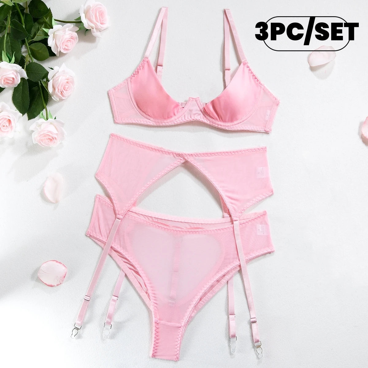Sexy Erotic Set Open Bra + Back Open Panty Underwear Set Sensual Intimates Women Sexy Garter Kit Tassel Lingerie Set