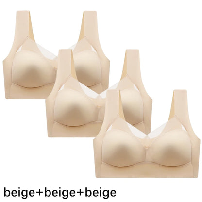 FallSweet 3PCS Plus Size Seamless Sport Bra for Woman Lace Wireless Bralette Shockproof Beautiful Back Bra Comfort Gym Underwear