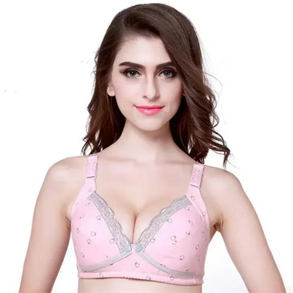 Cotton Nursing Bra Summer Breathable Breastfeeding Bras Women Maternity Plus Big Size Easy Feeding Wire Free