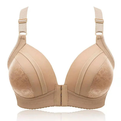 Women Front Button Bra Plus Size Thin Bralette Lingerie Mother's Cotton Wireless Underwear Sleep Bra Comfortble Underwear