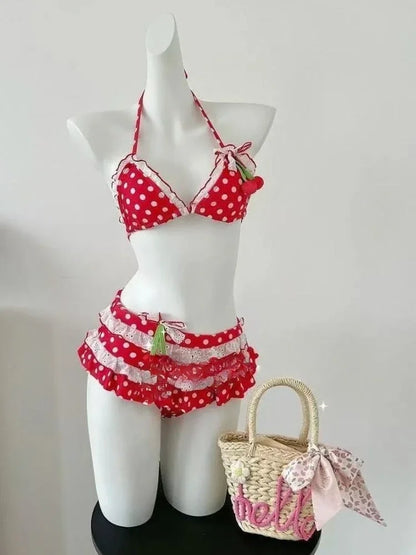 Sexy Lace Up Back Two Piece Bikini Set High Cut Leg Push Up Tops Stylish Swimwear Beach Bathing Suit for Ladies Summer Vacation