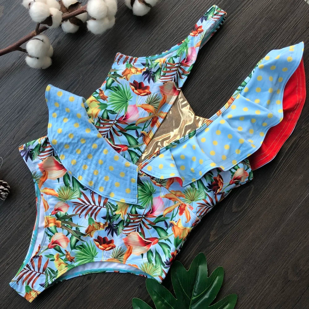 RUOTONGSEPT 2023 Women Swimsuit Strappy Bandege Swimwear Backless Sexy One Piece Ruffled Bikini Bathing Suit Beachwear Monokini