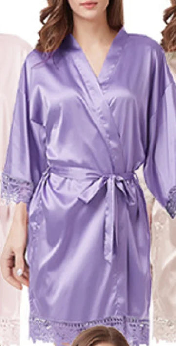 Personalised Bridesmaid Robes Wedding Dressing Gown Bridal Party Satin Lace Bride Gift Bride Robe Bridesmaid Gift