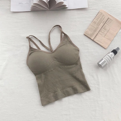Crop Top Women Sexy Sleeveless Tops Fashion Female Underwear Lady's Camisole Girl Basic T-shirt Vest Lingerie Bras Tube Tops Hot
