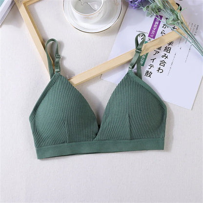 Women's Bras Cotton Brassiere Soft Intimates Solid Color Push Up Bra For Casual Everyday Wear Undergarments