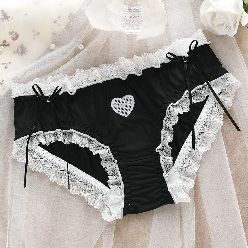 Japanese fashion new soft ice silk underwear for women with double-layer antibacterial pure cotton crotch lady girl underwear