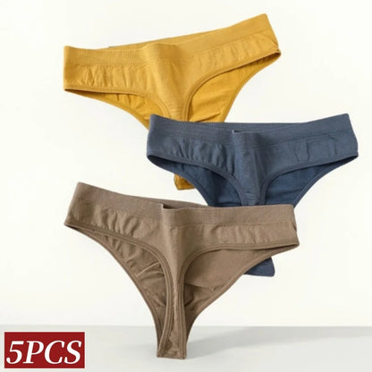 5Pcs/Set Seamless Panties Women Thongs Low Rise G-String Sport Underwear Female Underpants Lingerie Sexy Bottoms M-XL