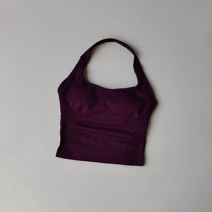 Women's Backless Hanging Necks Fitness Bra Workout Tops Yoga Crop Sports Vest Sexy Gym Fitness Tank Top for Athletic Women