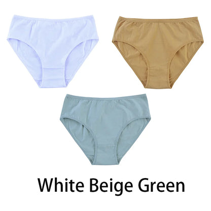 3PCS/Set Women Sexy Seamless Cotton Panties Big Size Underwear Female Underpants Girls 6 Solid Color Soft Briefs Lingerie 8815