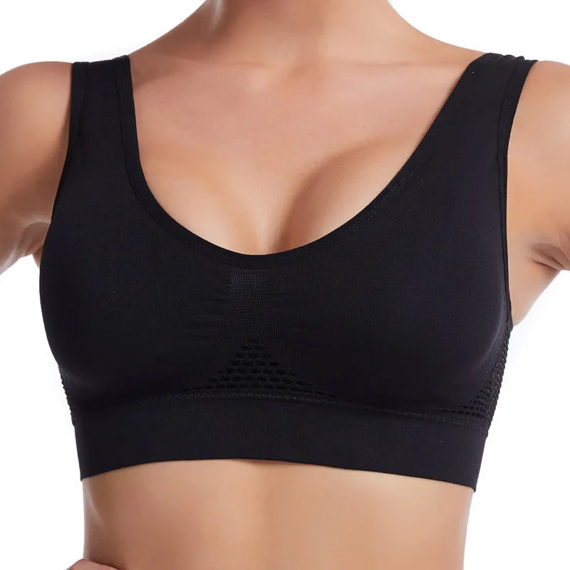 S-7XL Sports Yoga Shockproof Women's Bra Removable Breast Pad Bralette Sexy Elastic Beautiful Back Tops Comfort Cotton Sleep Bra