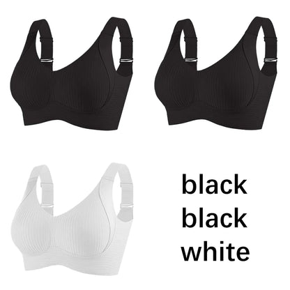 FallSweet 3PCS Seamless Wireless Push Up Bras for Woman Adjustable Comfort Bralette for Full and Petite Busts Wireless Lingerie