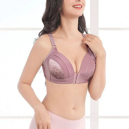 Women Front Button Bra Plus Size Thin Bralette Lingerie Mother's Cotton Wireless Underwear Sleep Bra Comfortble Underwear