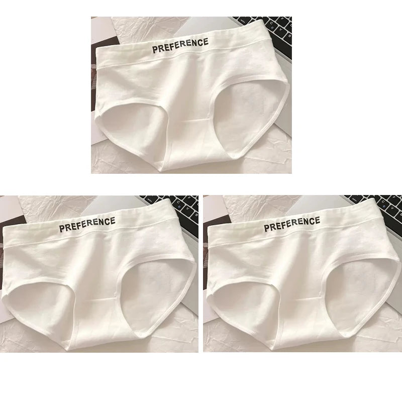 3pcs Women's Seamless Pure Cotton Panties Fashionable Breathable Underwear Female Large Size Sexy Soft Daily Breifs