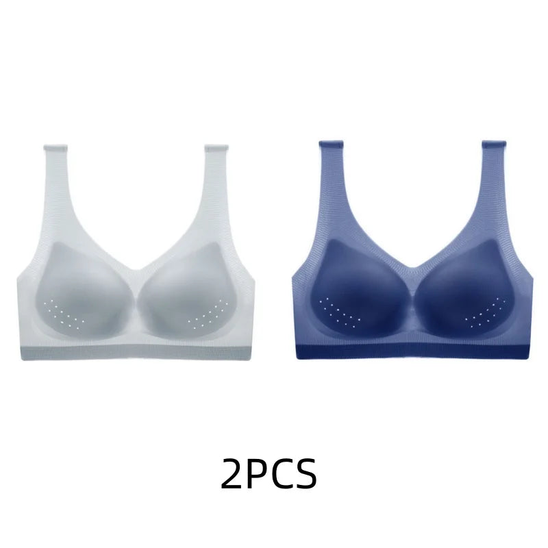 2PCS sexy bra lingerie Plus Size 4XL Seamless Bralette Wire Free Bras For Women Underwear Lingerie Sleep Brassiere Breathable