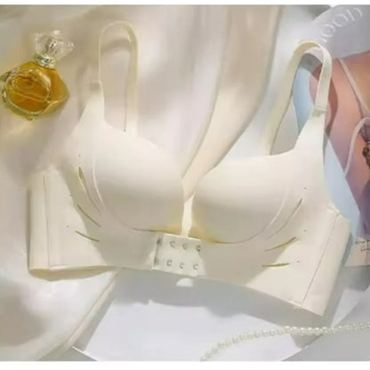 Front Closure Push Up Bra Small Chest, Winter Plunge Lift Up, Side Support Minimizer, Massage Palm Cup, T-Shirt Underwire