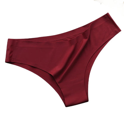 1Pc Women Ice Silk Brazilian Panties Low Waist Briefs Seamless Underwear Comfort Soft Underpants Female Sexy Lingerie M-XL