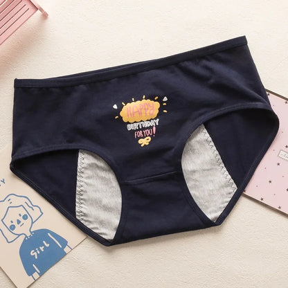 Cute Cartoon Menstrual Girls Period Underwear Leak Proof Panties Menstrual Panties for Teenager Leakproof Physiological Panties