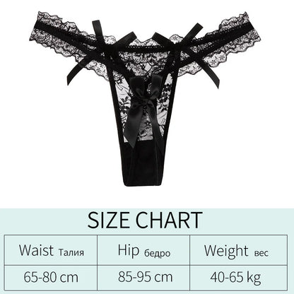 Lace Sexy Girls Briefs Women Panties Seamless Bowknot G String Hollow Out Thong Underwear Low Waist Female Lingerie