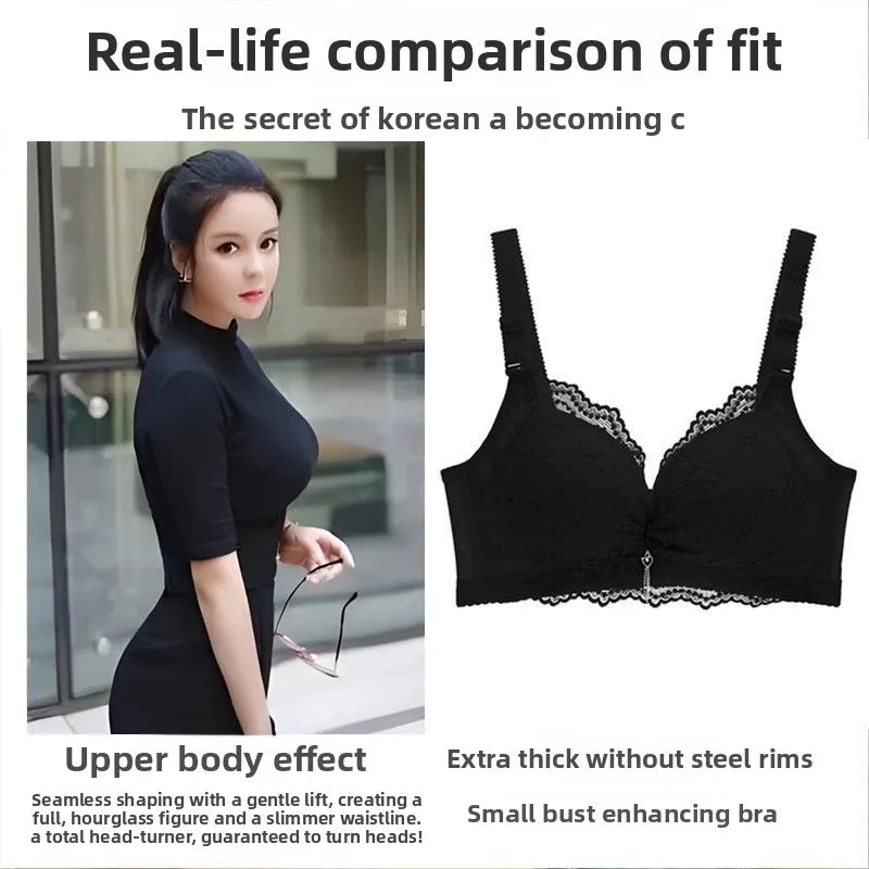Ultra Push-Up Bra 12CM Extreme Padding for Small Chest Wireless Seamless Plunge Bra with Side Support Enhancer for Flat Chest