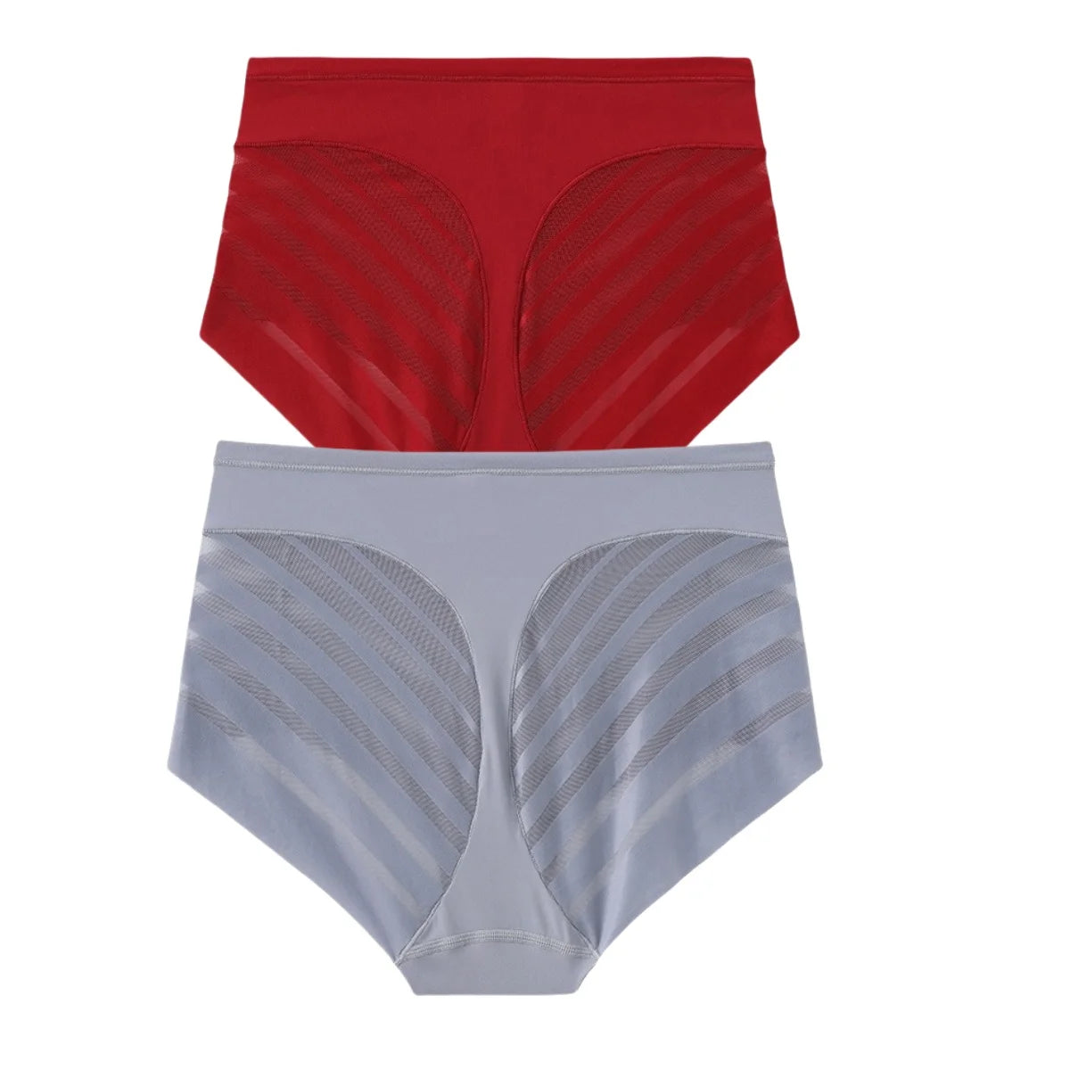 2Pcs/Set Ice Silk Tummy Control Panties Women High Rise Shapewear Pants Female Sexy Lingerie Slimming Underwear M-3XL Briefs