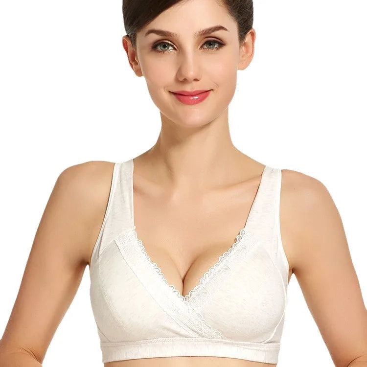 Maternity Breastfeeding Bra Wireless Vest Cross-type Nursing Bras Cotton Cloth Anti-spill Breast Feeding Bra