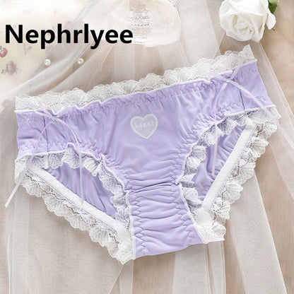Japanese fashion new soft ice silk underwear for women with double-layer antibacterial pure cotton crotch lady girl underwear