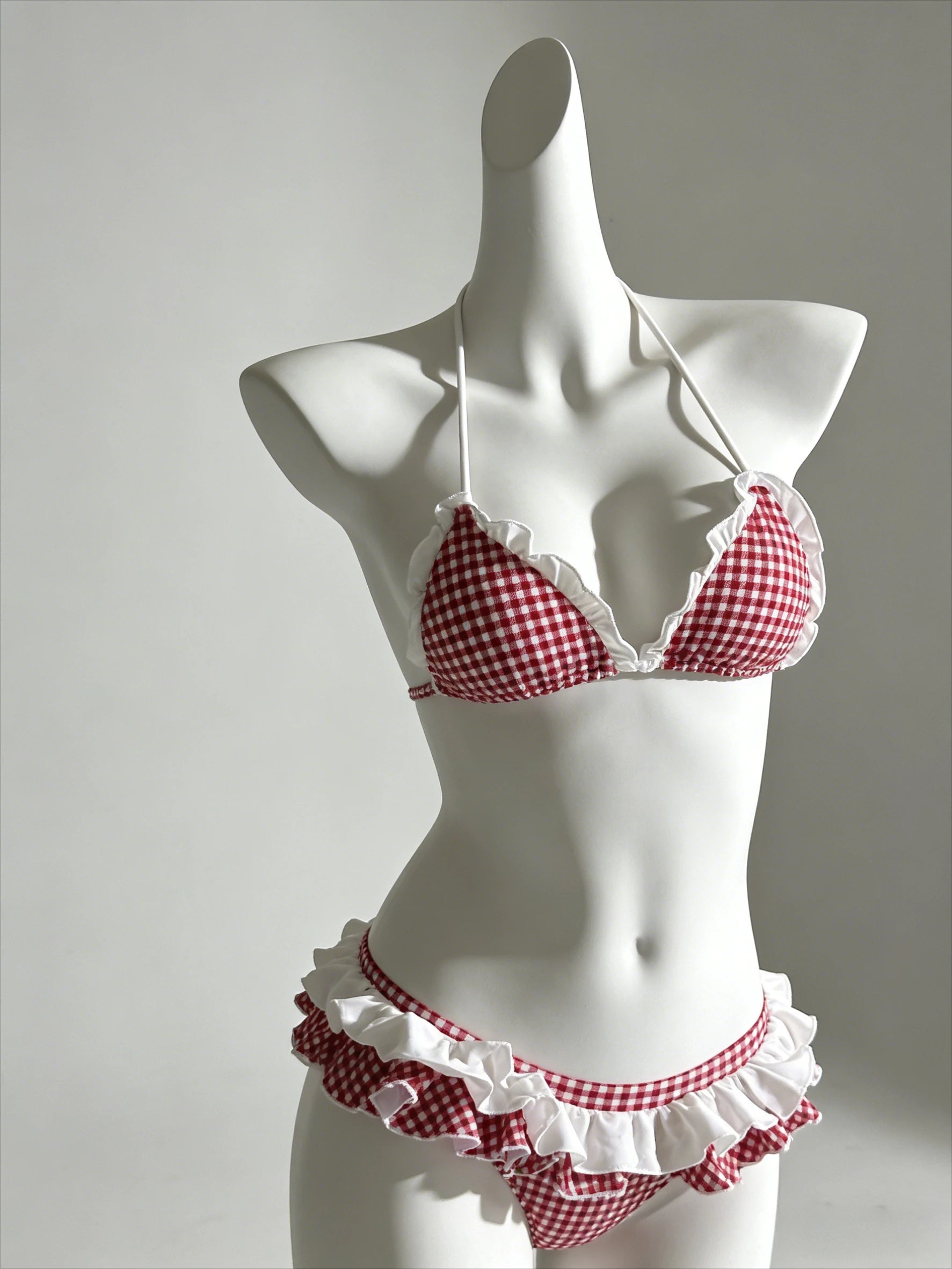 Sexy Lace Up Back Two Piece Bikini Set High Cut Leg Push Up Tops Stylish Swimwear Beach Bathing Suit for Ladies Summer Vacation