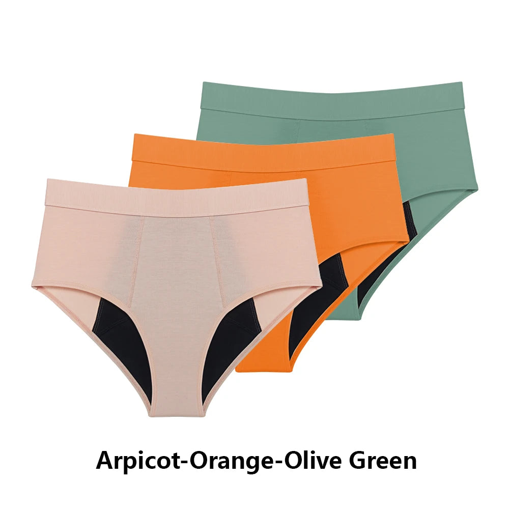 3PCS/Lot Menstrual Panties Woman Very Abundant Flow Menstruation Underwear High Waist Leak Proof Period Panties for Girls Set