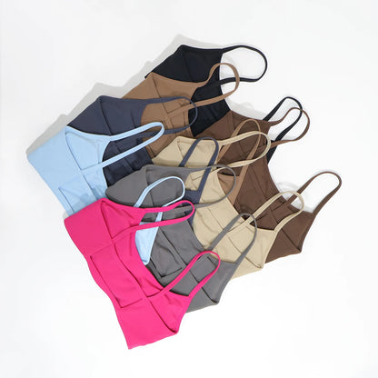 Ctenkevet Backless Sports Bra for Women Sexy Supportive Fitness Yoga Top Gym Running Bra Female Comfortable Sports Top
