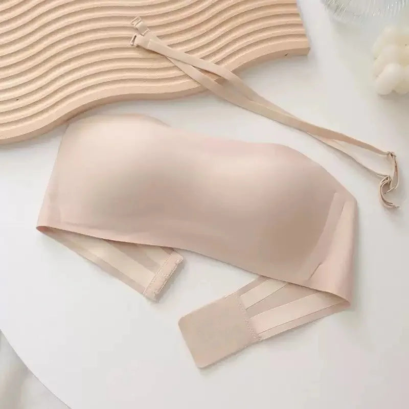 Seamless Strapless Invisible Bra for Small Chest Breathable Light Thin Gathered Breasts Beautiful Back Women's Underwear