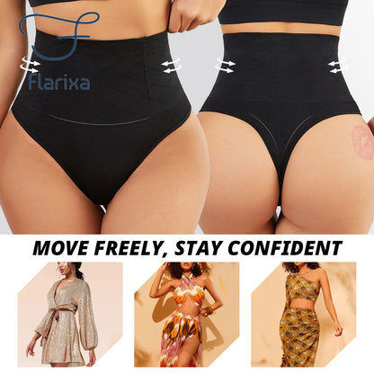 Flarixa 1/2/3Pcs High Waist Thongs Seamless Women Panties G-String Lingerie Tummy Control Shaping Girdle Shaper Underwear