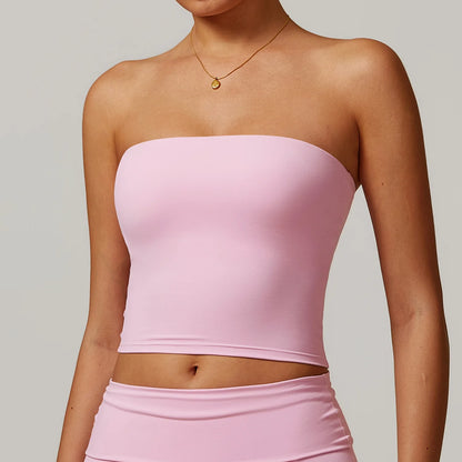 Strapless Yoga Vest for Women Sexy Beautiful Back Sports Bra for Women's Underwear Gym Shock-absorbing Quick Drying Fitness Top