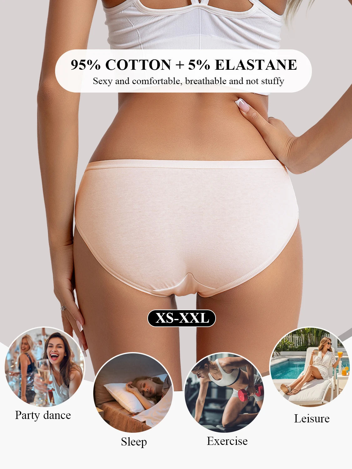 3PCS Cotton Women Panties Underwear Cute Bowknot Design Girls Briefs Lingerie Simple Low-Waist Comfortable Underpants