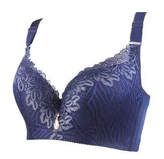 Cotton-lined solid women full-coverage bra Breathable Push up Sexy lace underwear lingerie top big bust 80-120 C D E F bh C3313