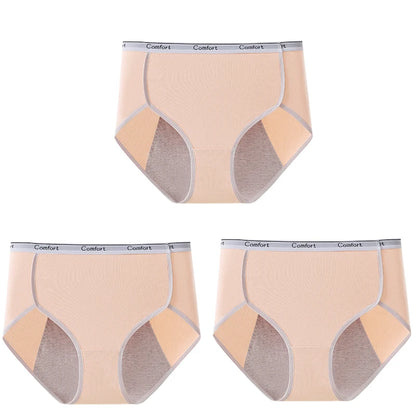 3pcs Cotton Menstruation Panties Women Menstrual Panties Plus Size High Waist Period Underwear Lady Leak Proof Menstruales Brife