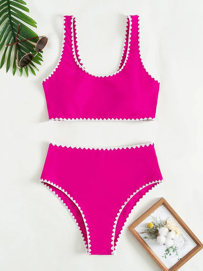 High Waist Bikini Woman 2023 New Sexy Lace Swimwear Women Swimsuit High Cut Push Up Bikinis Set 2 Pieces Bathing Suit Beach Wea