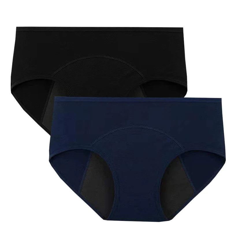 2pcs Woman Menstrual Panties Breathable Large Size Female Cotton Brief Low Waist Physiological Period Underwear Postpartum Panty