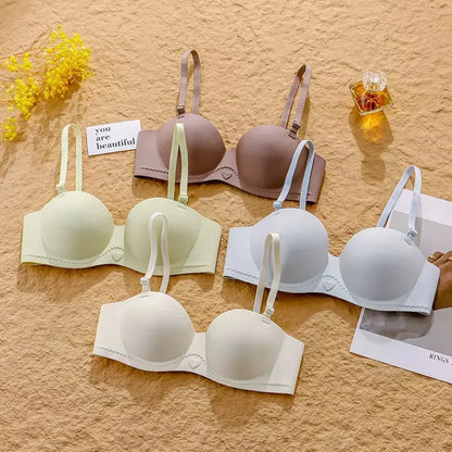 plus Size Seamless Wireless Bra Women's Sexy Plunge Padded Push-Up Smooth Large Size Bralette Comfortable Underwear for Women
