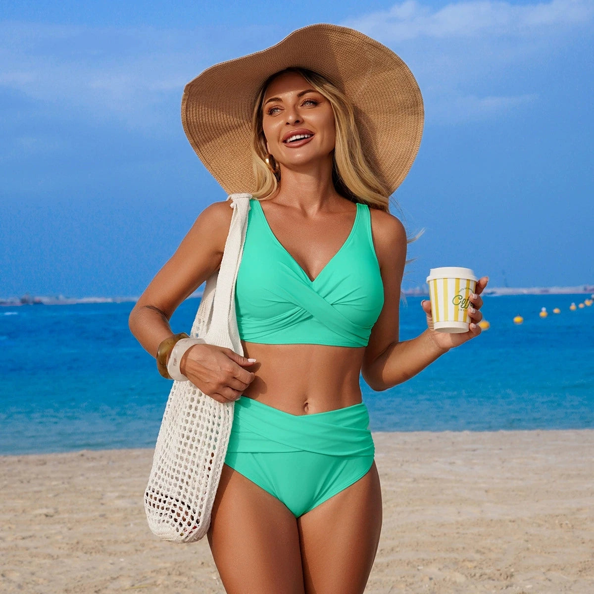 VigoBreviya 2025 Sexy Solid Strapped Swimwear Women Cross Push Up Bikini Set Brazilian Lady Swimsuit High Waist Beach Bath Suit