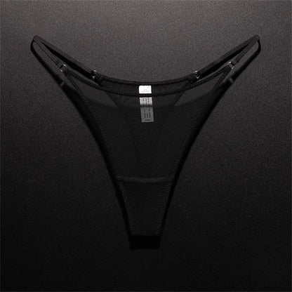 High Slit Women Seamless Thong Ultra-thin Mesh Sexy Underwear Transparent Gauze Sports Fitness G-string Plus Size
