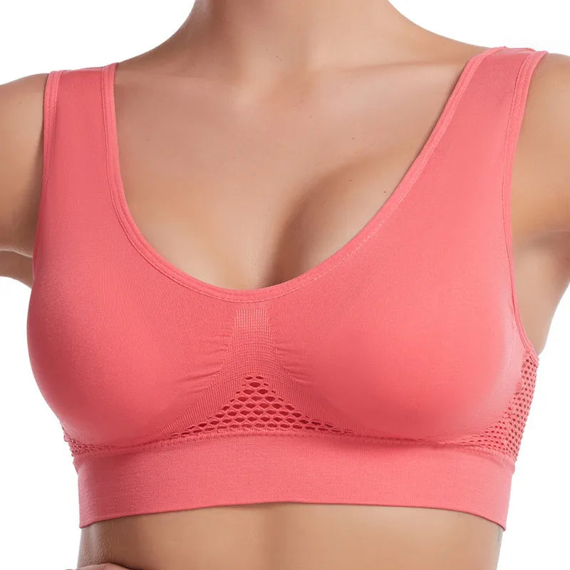 S-7XL Sports Yoga Shockproof Women's Bra Removable Breast Pad Bralette Sexy Elastic Beautiful Back Tops Comfort Cotton Sleep Bra