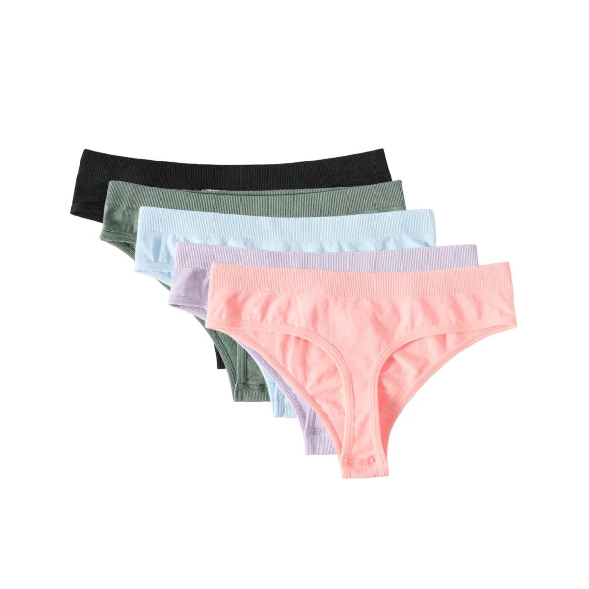 5Pcs/Set Seamless Panties Women Thongs Low Rise G-String Sport Underwear Female Underpants Lingerie Sexy Bottoms M-XL