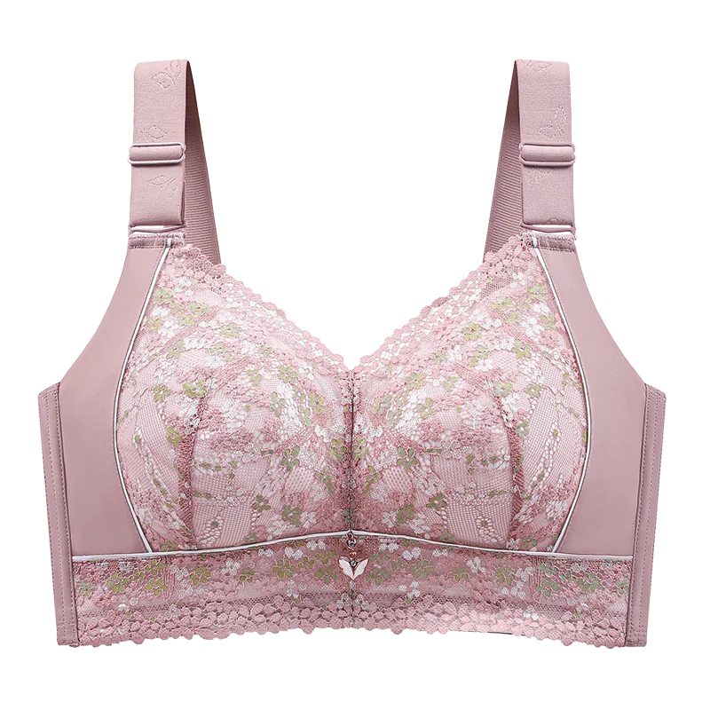 Women's Full Figure wire free Lace Plus Size Bra Non Padded Minimizer Bra 150Kg Plus Size Full Cup Thin Seamless Large Chest Bra